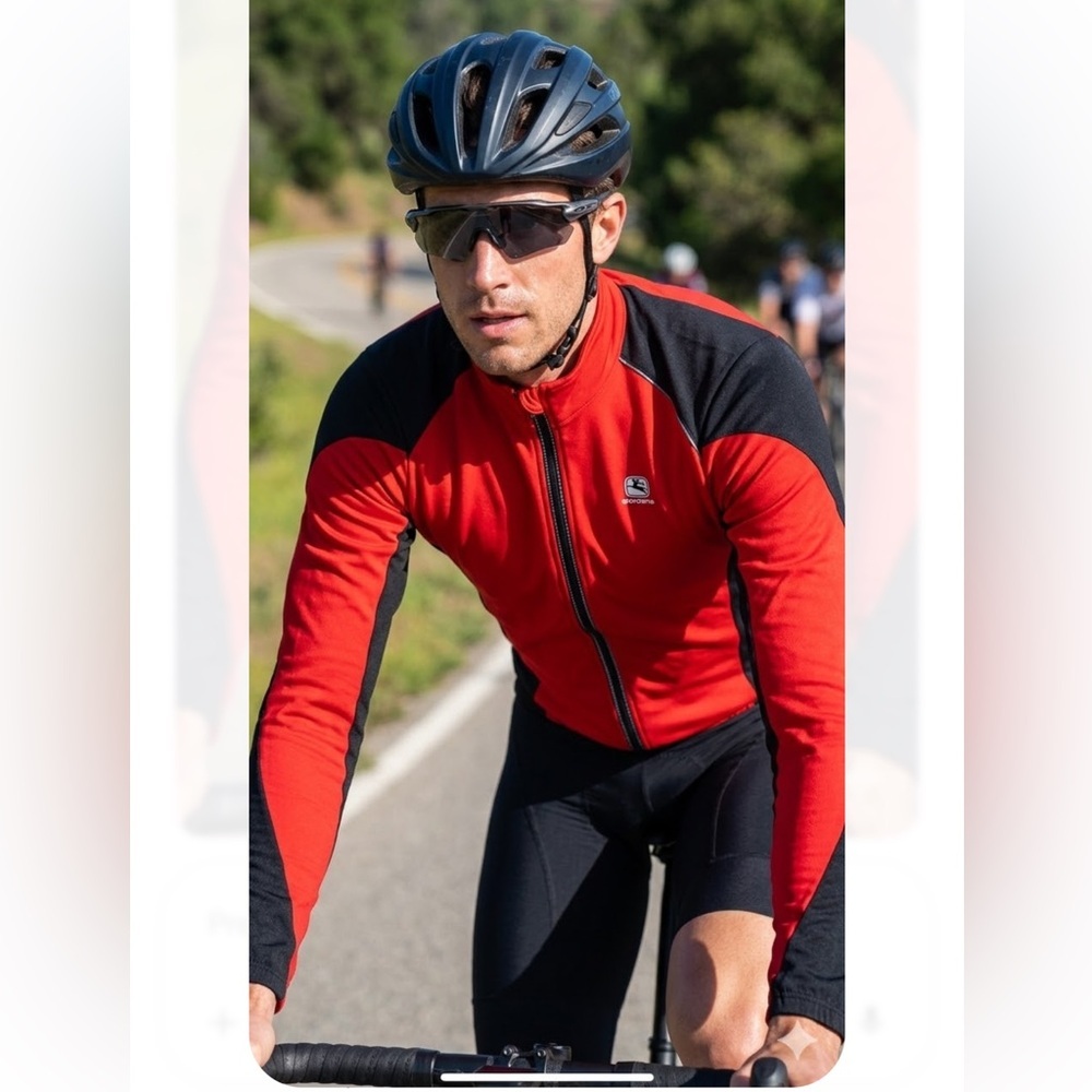 Giordana Red & Black Cycling Jacket with Front Zip